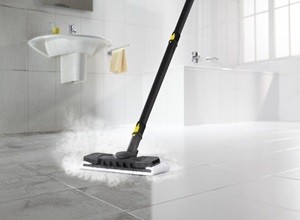 Steam Cleaning of Bathroom Floor